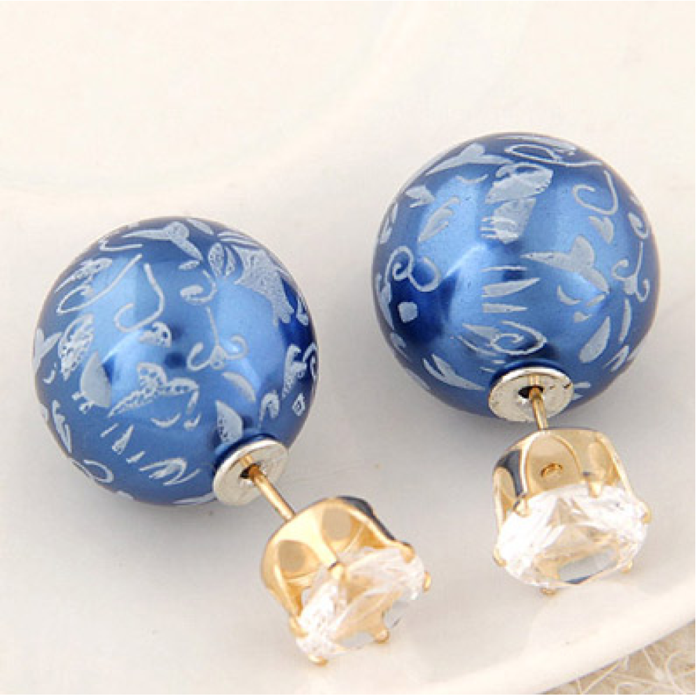 Double sided hot sale ball earrings